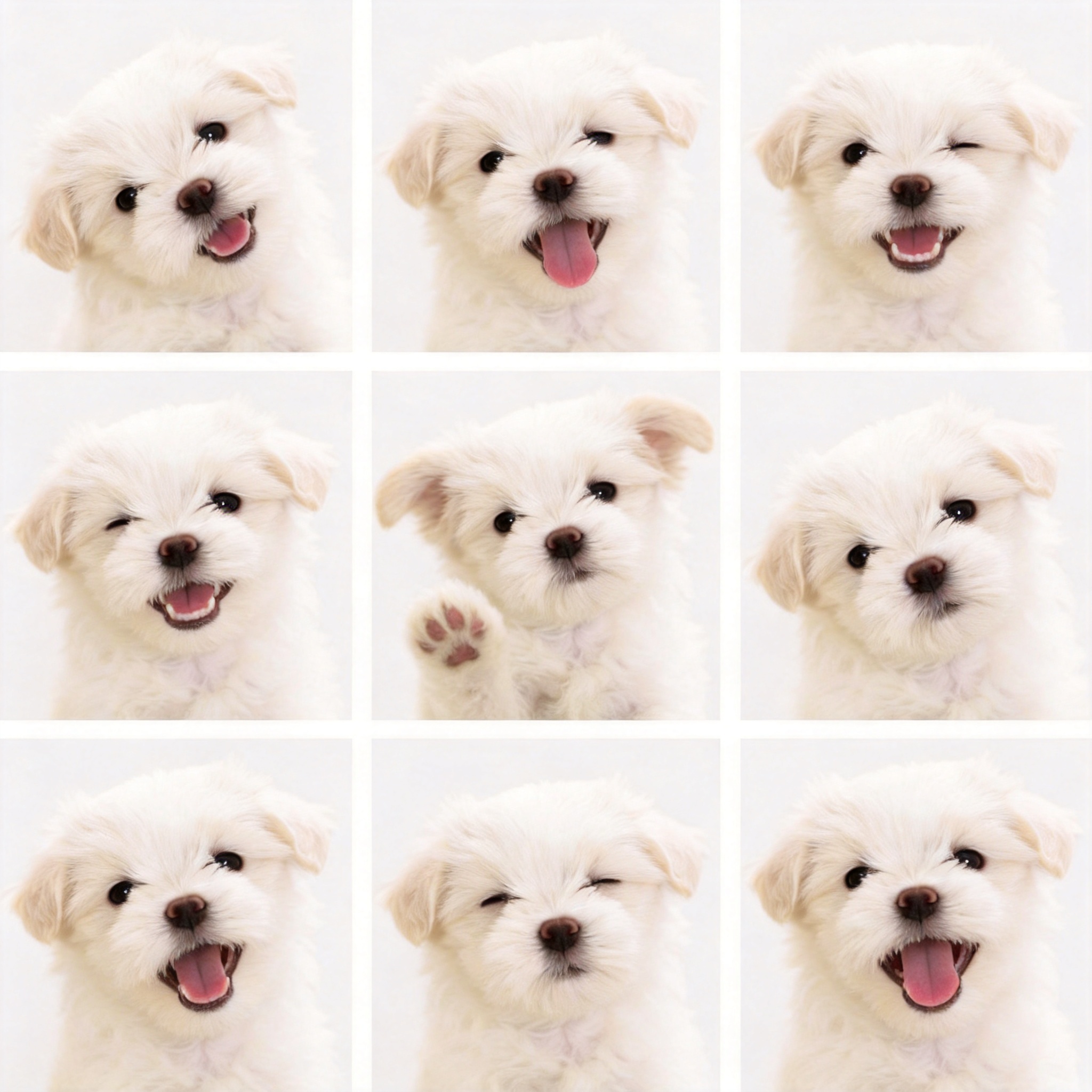 AI-generated 9-panel dog photo collage with multiple artistic styles - transform one photo into a stunning portrait mosaic